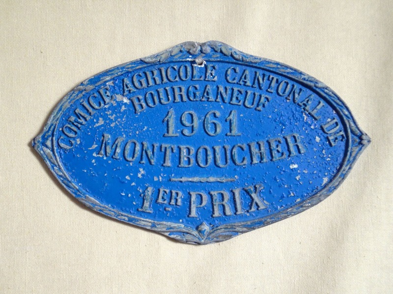 Plaque de concours agricole animaux boucherie 1961