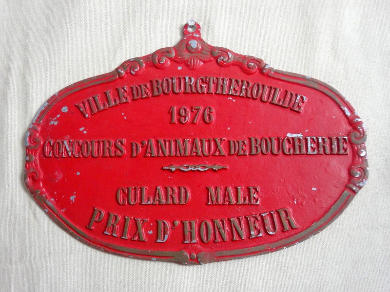 Plaque de concours agricole animaux boucherie 1976