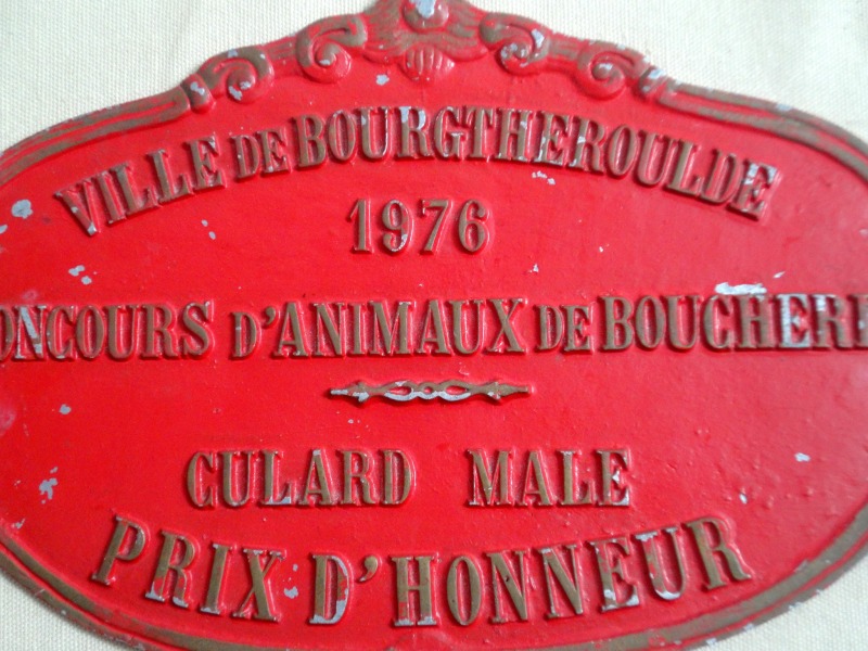 Plaque de concours agricole animaux boucherie 1976