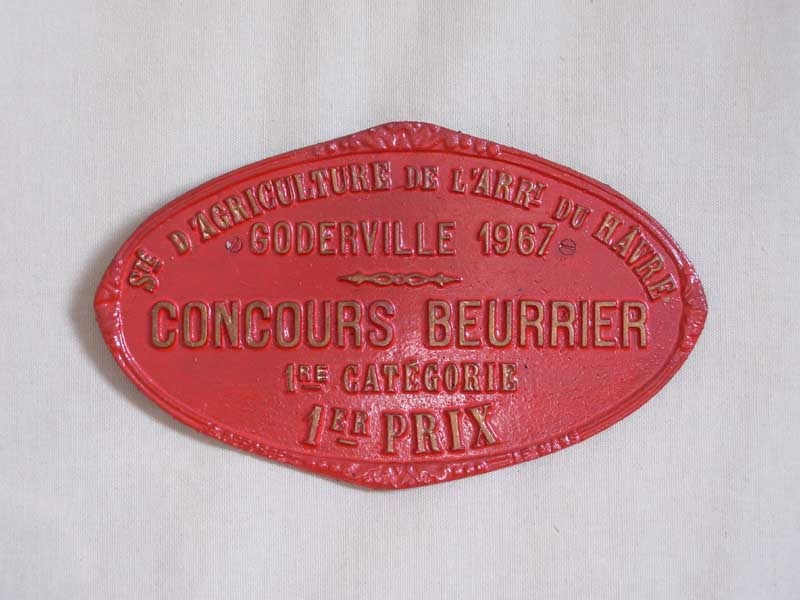 Plaque de concours agricole beurre 1967