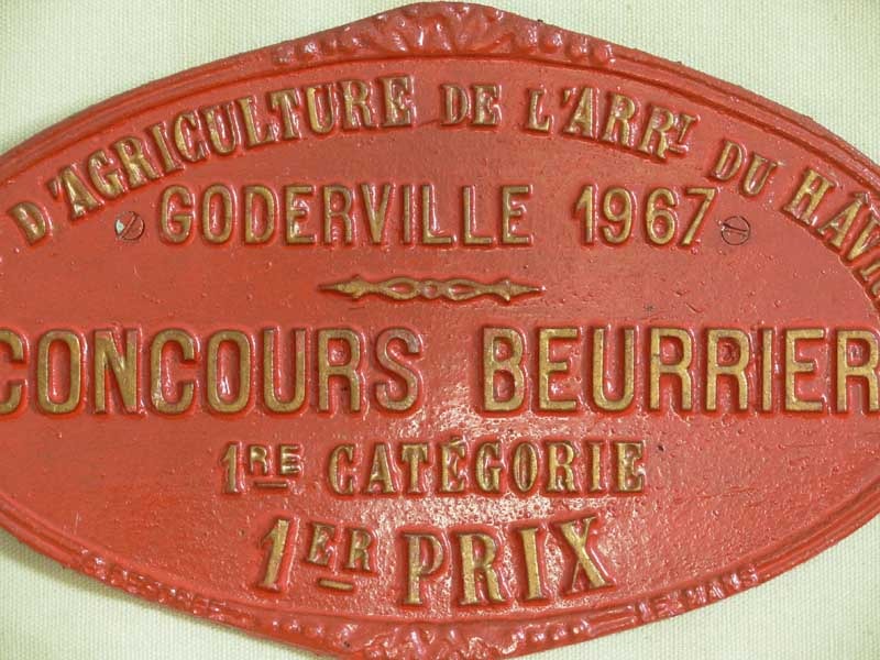 Plaque de concours agricole beurre 1967