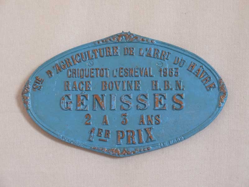 Plaque de concours agricole génisses 1963