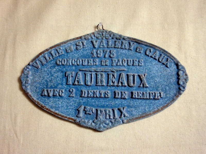 Plaque de concours agricole taureaux 1973