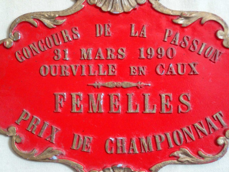 Plaque de concours agricole vaches 1990