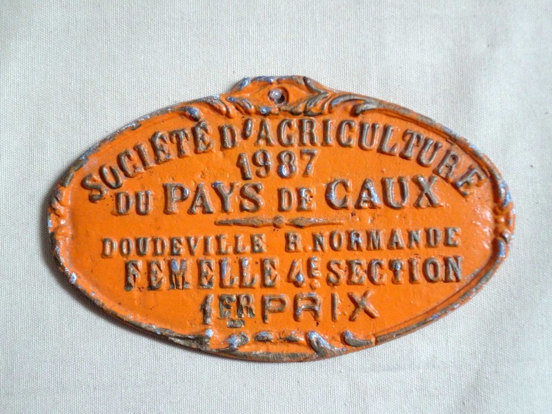 Plaque de concours agricole vaches 1987