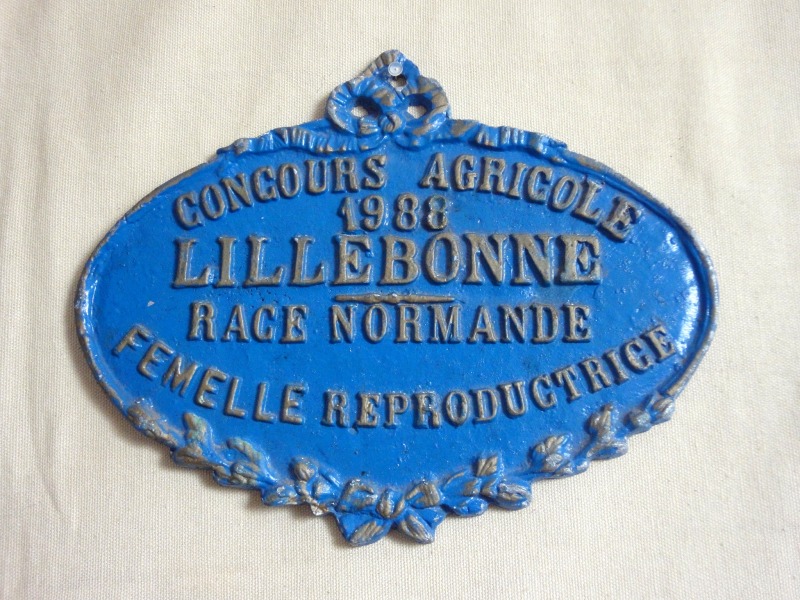 Plaque de concours agricole vaches 1988