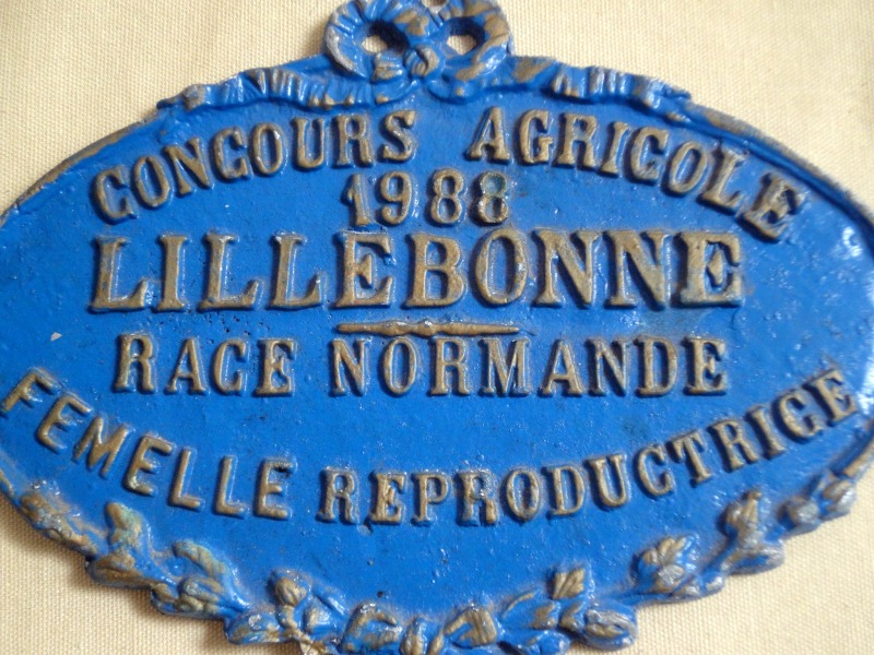 Plaque de concours agricole vaches 1988