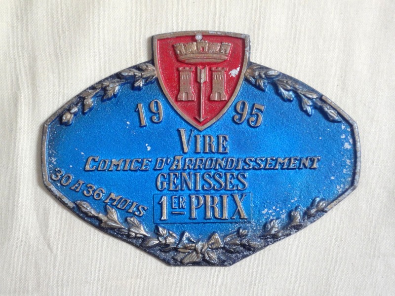 Plaque de concours agricole vaches gÃ©nisses 1995