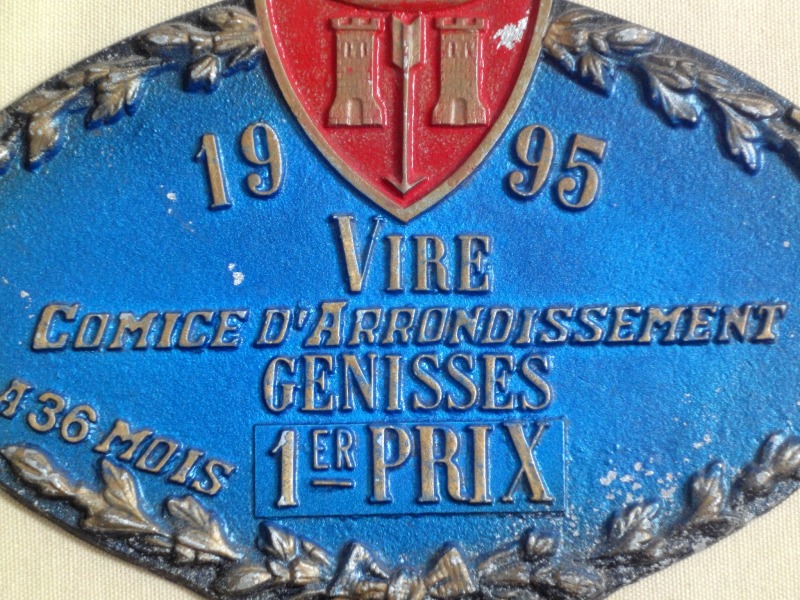 Plaque de concours agricole vaches gÃ©nisses 1995