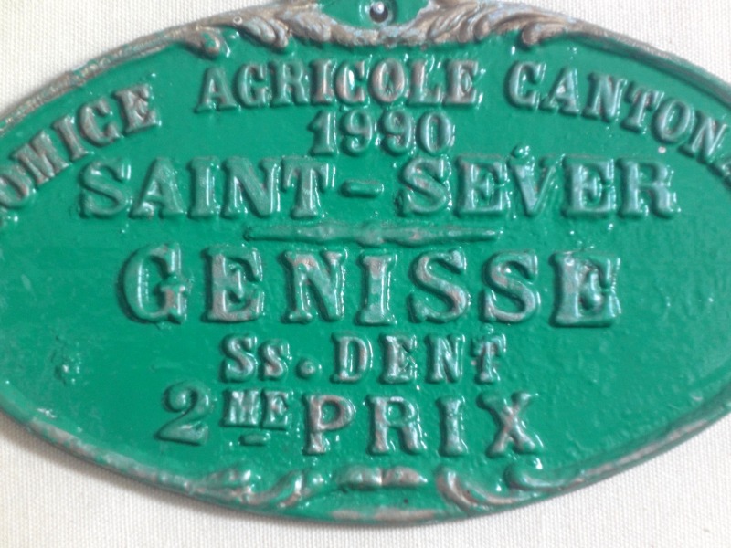 Plaque de concours agricole vaches gÃ©nisses 1990