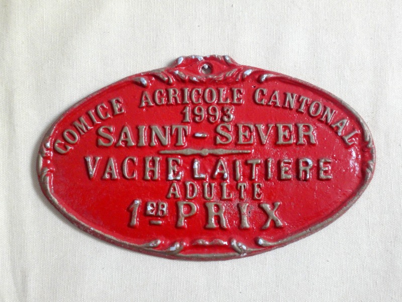 Plaque de concours agricole vaches à lait 1993