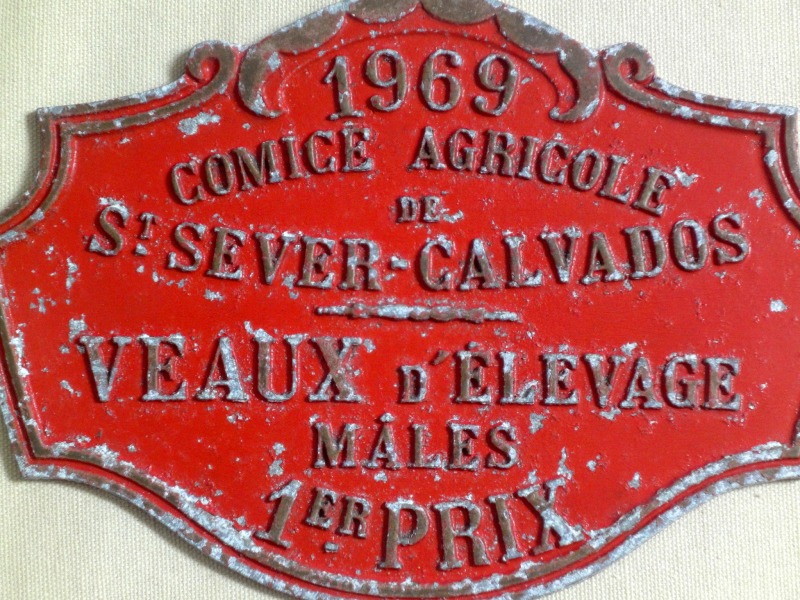 Plaque de concours agricole veaux 1969